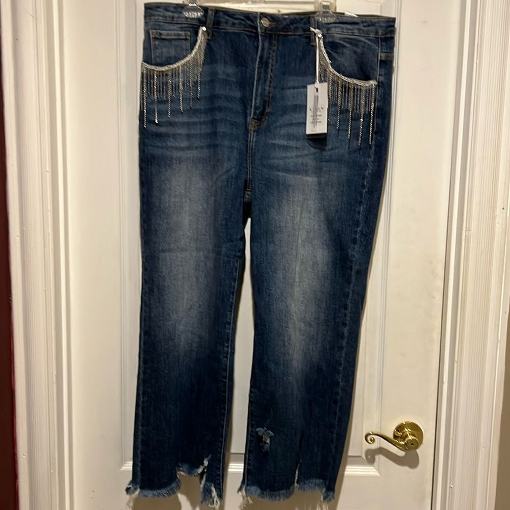 Risen high rise cropped jeans
